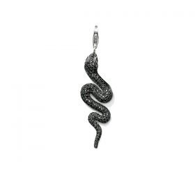 Pendentif SErpent Argent Glam Cristaux noirs acheter femme