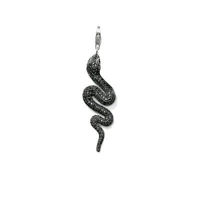 Pendentif SErpent Argent Glam Cristaux noirs acheter femme