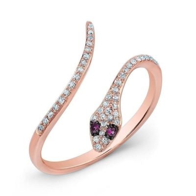 Bague Serpent Fine avec Cristaux pas cher