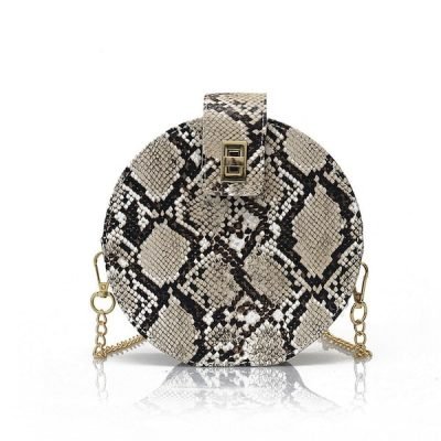 Sac à Main Serpent Tendance Rond kaki